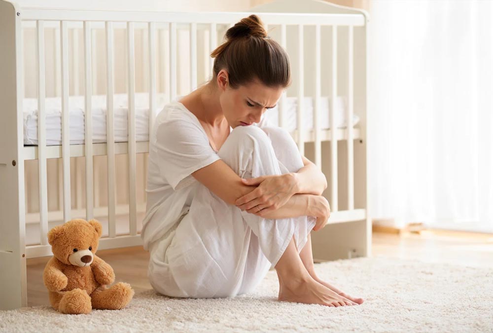 Девушка с послеродовой депрессией